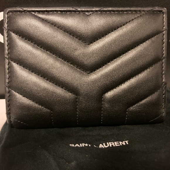 Authentic 💯 YSL Yves Saint Laurent Wallet Black Lambskin Lou Lou Puffy Wallet - Picture 9 of 9